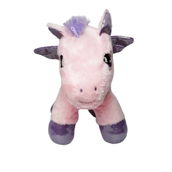 Dan Dee Pink Purple Pegasus Flying Pony Horse Plush I Heart U Stuffed 12" Love - Picture 3 of 9